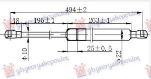 AMORTIZER GEPEK VRATA 5 VRATA (494L-685N)