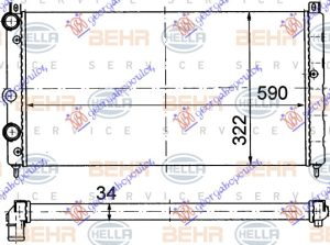 RADIATOR 1.6 PETROL-1.9 DIESEL (590x320) (MAHLE BEHR)