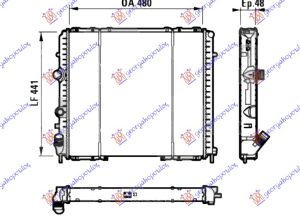 RADIATOR DIESEL (480x440x40) (FUN SCREW) (NISSENS)