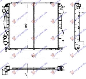 RADIATOR 1.2-1.4 PETROL + A/C (430x400) (VALEO)