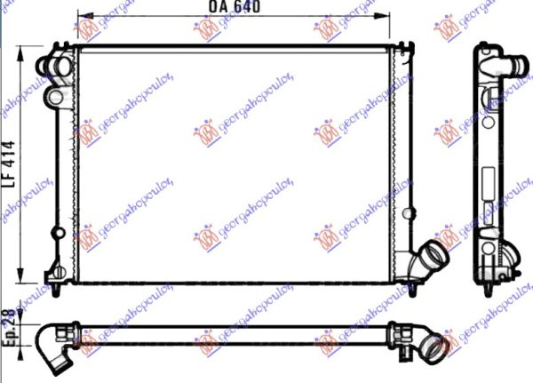RADIATOR 1.6-1.8 PETROL MANUAL + A/C (640x400) (VALEO)