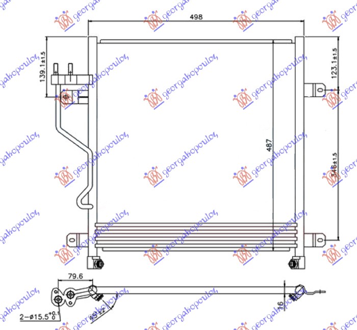 HLADNJAK KLIME 2.5/2.8 CRD DIZEL (AUTO) (460x480x16) 2005-