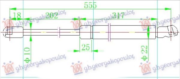 AMORTIZER GEPEK VRATA (555L-585N)