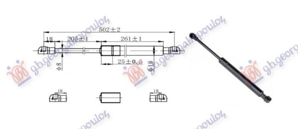 AMORTIZER GEPEK VRATA (QASHQAI+2) (502L-375N)