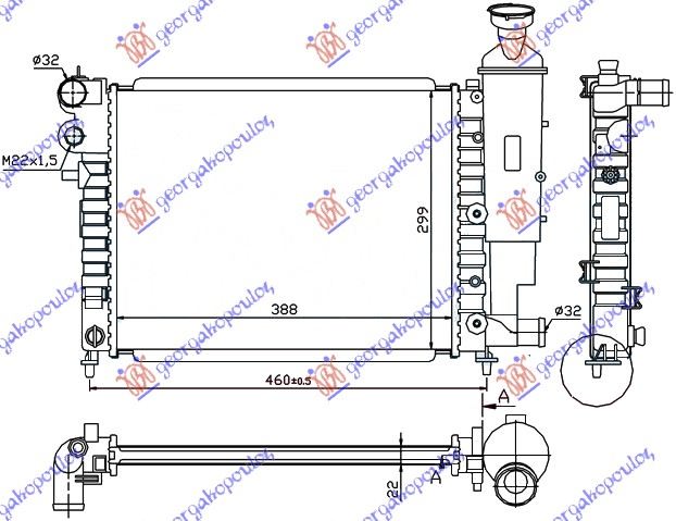 HLADNJAK MOTORA 1.0/1.1/1.4 BENZIN (390x320)