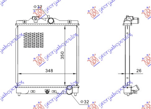 RADIATOR 1.6 PETROL VTEC 150 PS (350x350x27) (KOYO)