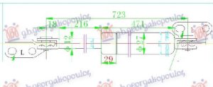 AMORTIZER GEPEK VRATA (723L-850N) LEVO