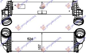 HLADNJAK INTERKULERA 3.5i-3.0 TD (158x524x105)