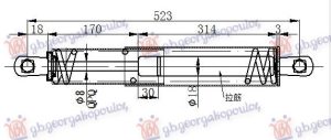 AMORTIZER GEPEK VRATA (523L-710N)