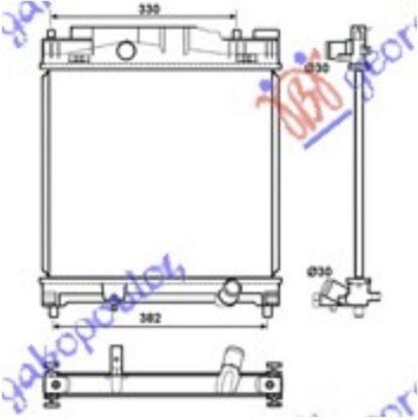 RADIATOR 1.0-1.3 PETROL (370x400) (KOYO)
