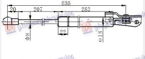 AMORTIZER GEPEK VRATA (535L-375N) LEVO