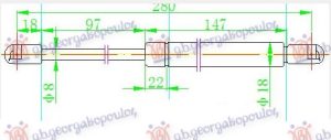 AMORTIZER GEPEK VRATA 4 VRATA (280L-440N)
