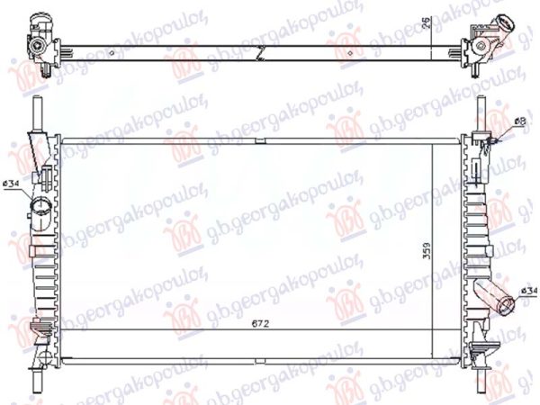 RADIATOR 2.0 DIESEL +/- A/C (670x380x26) (NISSENS)