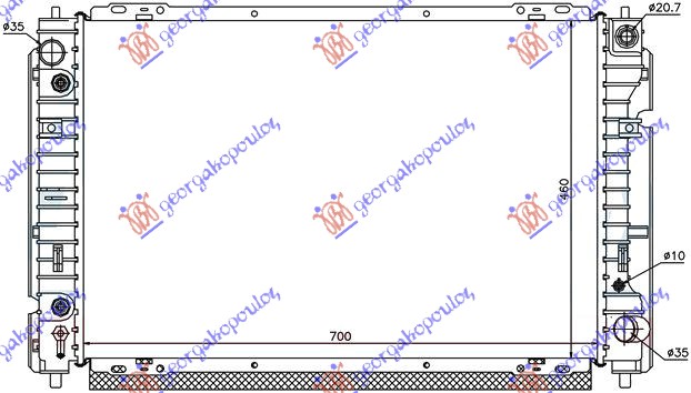RADIATOR 2.0-2.3 PETROL MANUAL/AUTOMATIC (700x460) (KOYO)