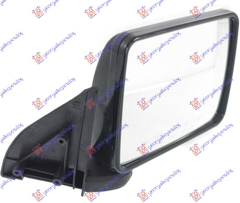DOOR MIRROR MANUAL BLACK 1989- (FLAT GLASS)