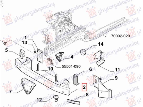 FRONT BUMPER REINFORCEMENT (O)