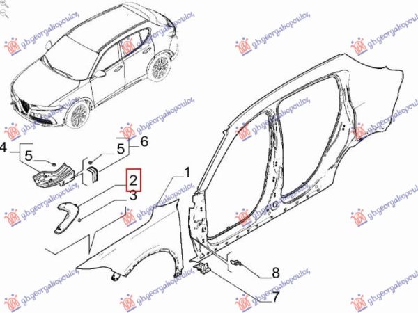 FRONT FENDER BRACKET STEEL (FRONT PART) (O)