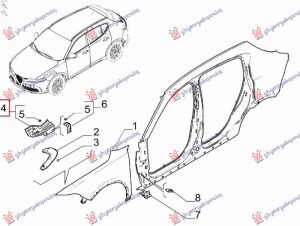 FRONT FENDER BRACKET STEEL (MIDDLE PART) (O)
