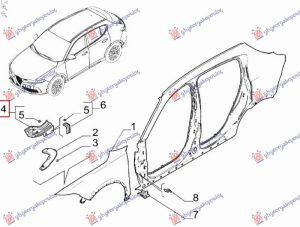 FRONT FENDER BRACKET STEEL (MIDDLE PART) (O)