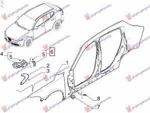 FRONT FENDER BRACKET STEEL (REAR PART) (O)