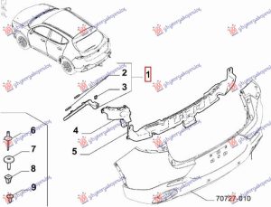 REAR BUMPER SIDE UPPER BRACKET PLASTIC (O)