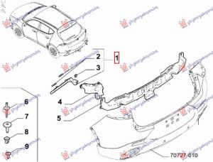 REAR BUMPER SIDE UPPER BRACKET PLASTIC (O)