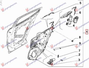 REAR WINDOW REGULATOR  ELECTRIAL  (W/O MOTOR) (W/PANEL) (O)
