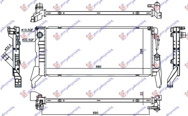 RADIATOR ALL MODELS DIESEL MANUAL (680x298x22) (VALEO)