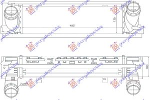 HLADNJAK INTERKULERA 2.5-2.8-3.0 DIZEL (495x133x98)