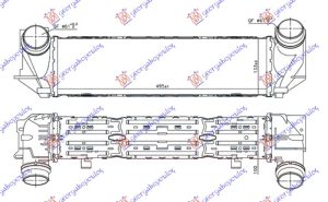 HLADNJAK INTERKULERA 1.6-2.0 BENZIN (495x133x100)