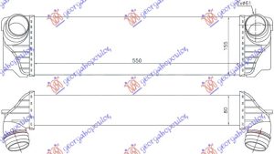 HLADNJAK INTERKULERA 2.0-3.0 DIZEL (550x172x80) (& GT-F07)