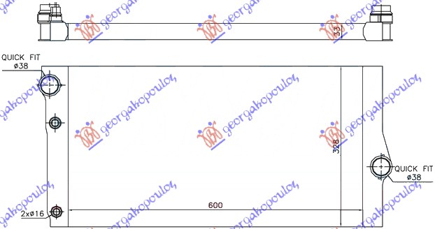 HLADNJAK MOTORA ZA SVE MODELE DIZEL (: GT/F07) (600x310x32)