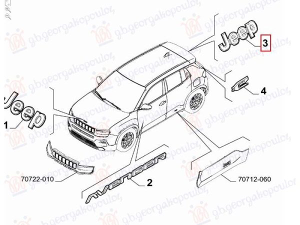 ZNAK NA GEPEK VRATIMA (JEEP) (O)
