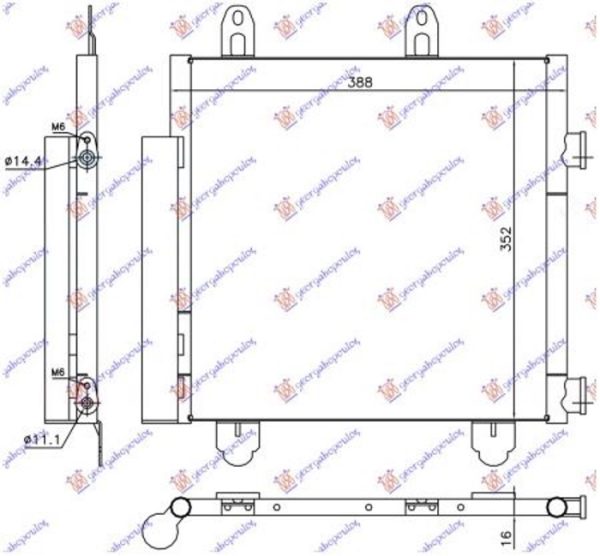 CONDENSER FOR ALL MODELS (390x350x16) R134a (KOYO)