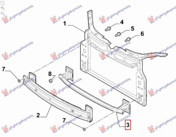 FRONT BUMPER REINFORCEMENT LOWER (O)