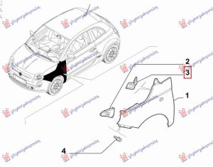 FRONT FENDER BRACKET STEEL (REAR PART) (RH=LH) (O)