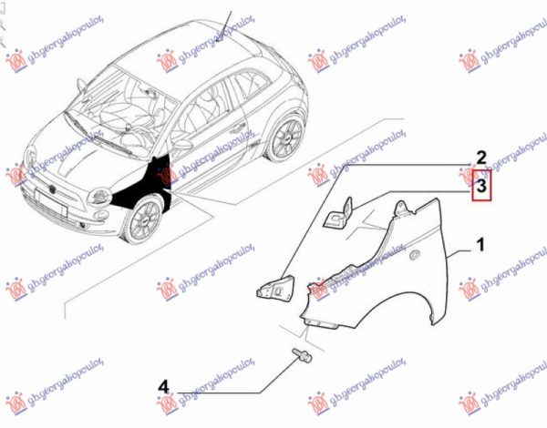 FRONT FENDER BRACKET STEEL (REAR PART) (RH=LH) (O)