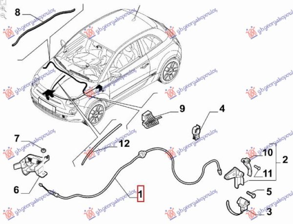 HOOD LOCK CABLE (O)