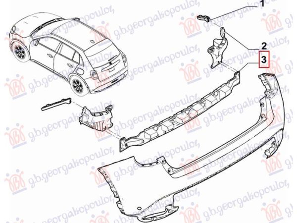 REAR BUMPER REINFORCEMENT PLASTIC UPPER (O)