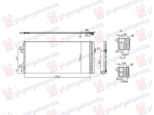 HLADNJAK KLIME 2.3 DIZEL MULTIJET (773x371x16) (NISSENS)