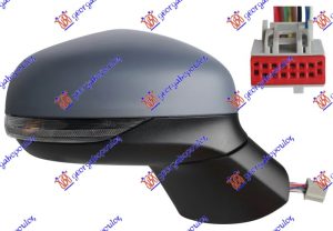 RETROVIZOR ELEKTRICNI SA GREJACEM PM (ELEKTRO-SKLOPIV) (MIGAVAC) (SVETLO) (10 PIN) (KONVEKSNO STAKLO) DESNO