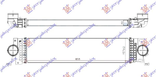 HLADNJAK INTERKULERA 1.0 EcoBoost BENZIN (655x160x40) (NISSENS)