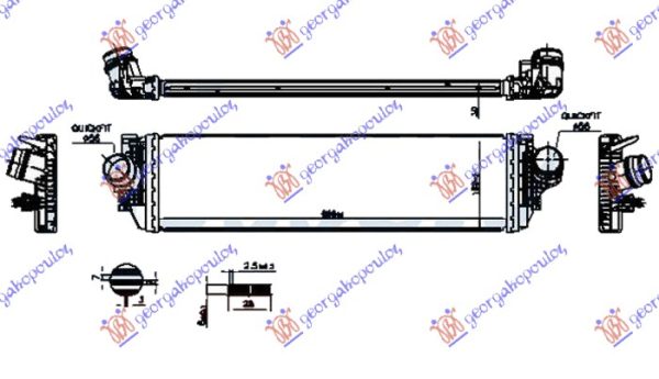 HLADNJAK INTERKULERA 1.0-1.5 EcoBoost BENZIN (700x190x30)
