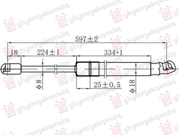 AMORTIZER GEPEK VRATA (597L-385N)