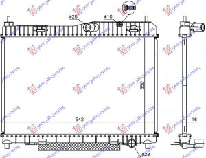 HLADNJAK MOTORA 1.6 BENZIN (MAN/AUTO) (+/-AC) (56.3x35)