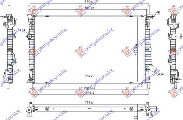 RADIATOR 2.0 TDCi DIESEL (765x460x26) FWD (NRF)
