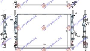 RADIATOR 2.0-2.2 TDCi DIESEL (765x460x16) RWD-4WD (VALEO)