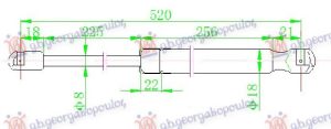 AMORTIZER GEPEK VRATA (520L-280N)