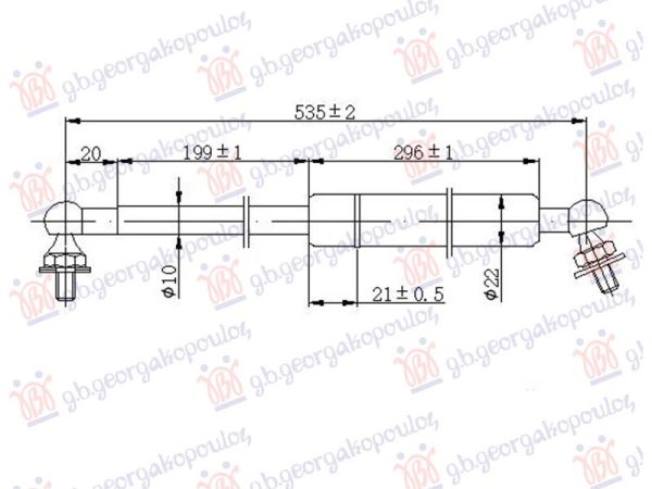 AMORTIZER GEPEK VRATA (535L-510N)