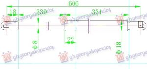 AMORTIZER GEPEK VRATA (606L-460N)